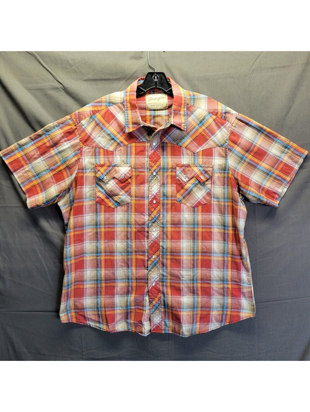 Wrangler Mens Estimated 2XL-3XL (No tag) Western Fashion Snap Shirt Plaid